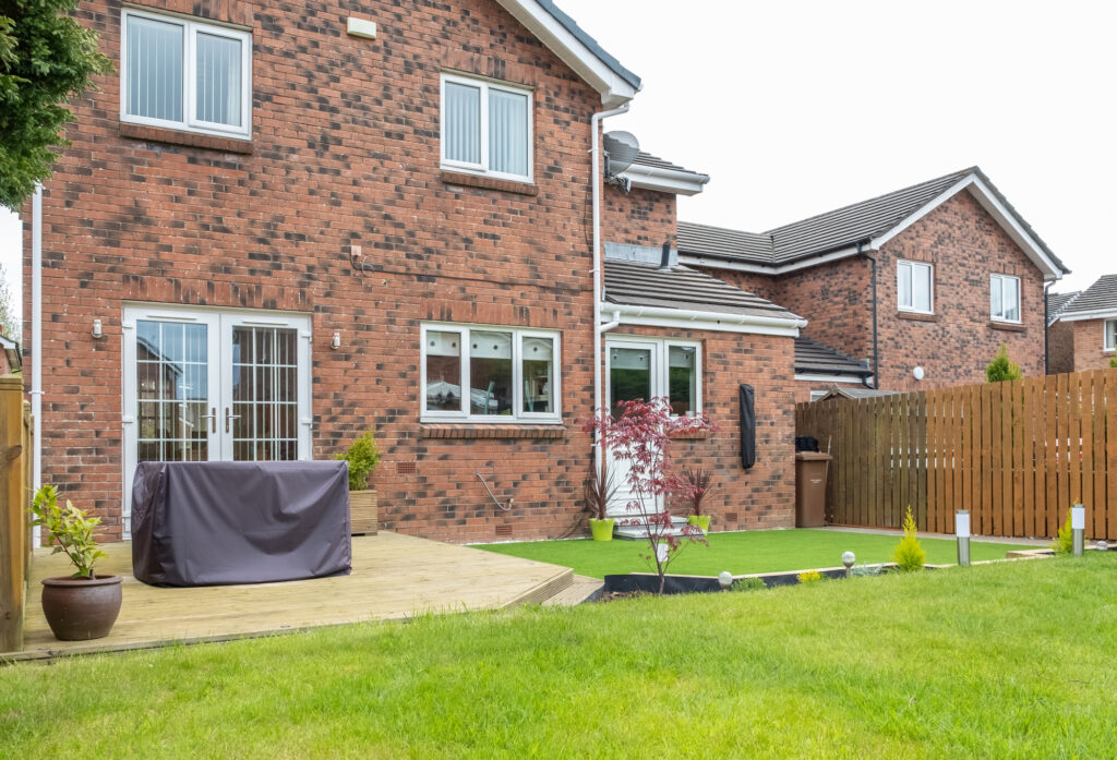 The back garden of a Scottish property